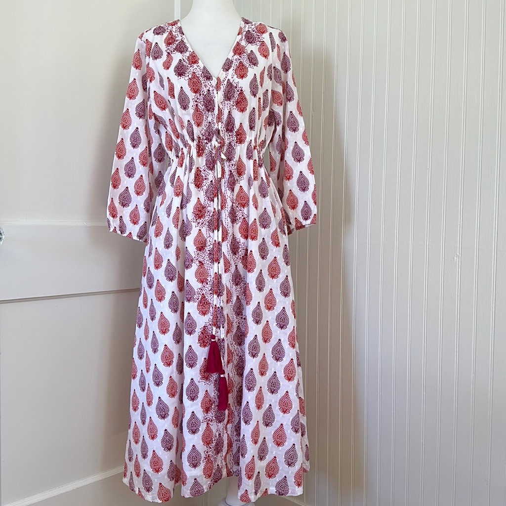 Roller Rabbit Cotton Dress In Floral Block Print